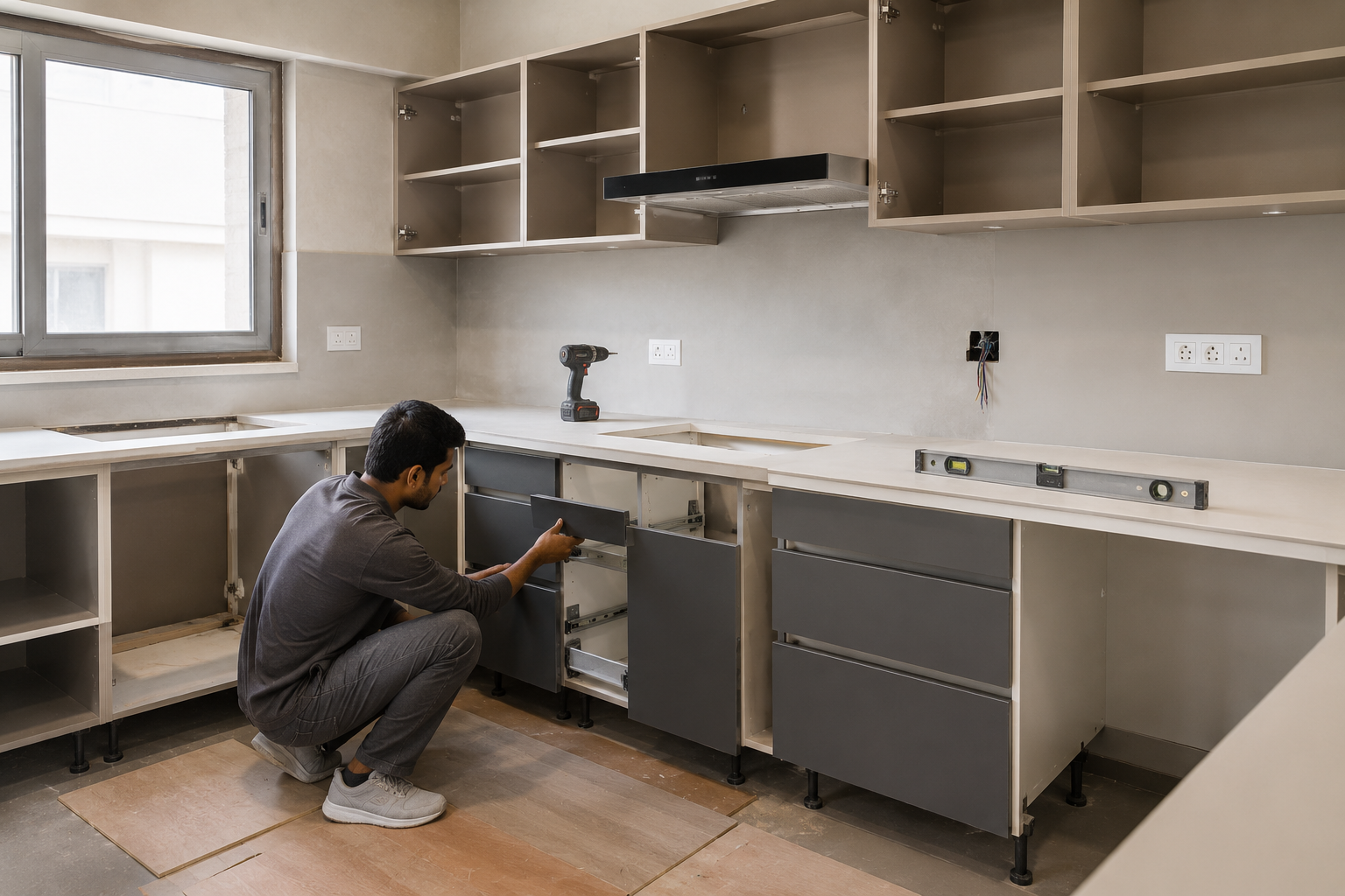 Modular kitchen installation carpenter in Gurgaon